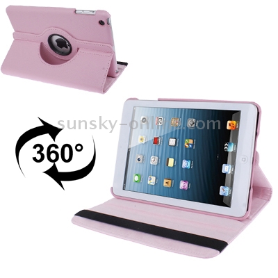 360 Degree Rotatable Litchi Texture Leather Case with Holder for iPad mini 1 / 2 / 3 (Pink) 360 Degree Rotatable Litchi Texture Leather Case with Holder for iPad mini 1 / 2 / 3 (Pink)