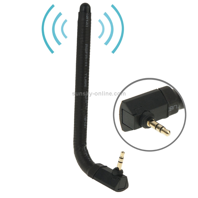 High Quality 6dBi 3.5mm Bending Style Mobile FM & TV Antenna(Black)