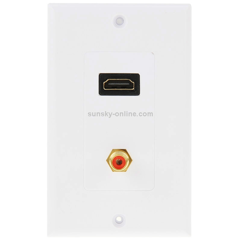 HDMI Female + RCA Female Plug Wall Plate Panel