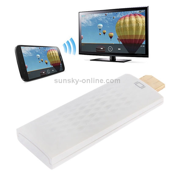 Wireless HDMI Miracast DLNA Display Dongle, CPU: ARM Cortex A9 Single Core 1.2GHz, Support WIFI + HDMI(White)