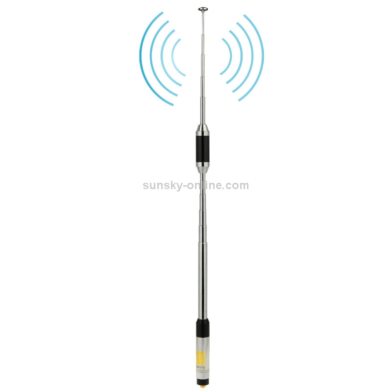 RH770 Dual Band 144/430MHz High Gain SMA-F Telescopic Handheld Radio Antenna for Walkie Talkie, Antenna Length: 93cm