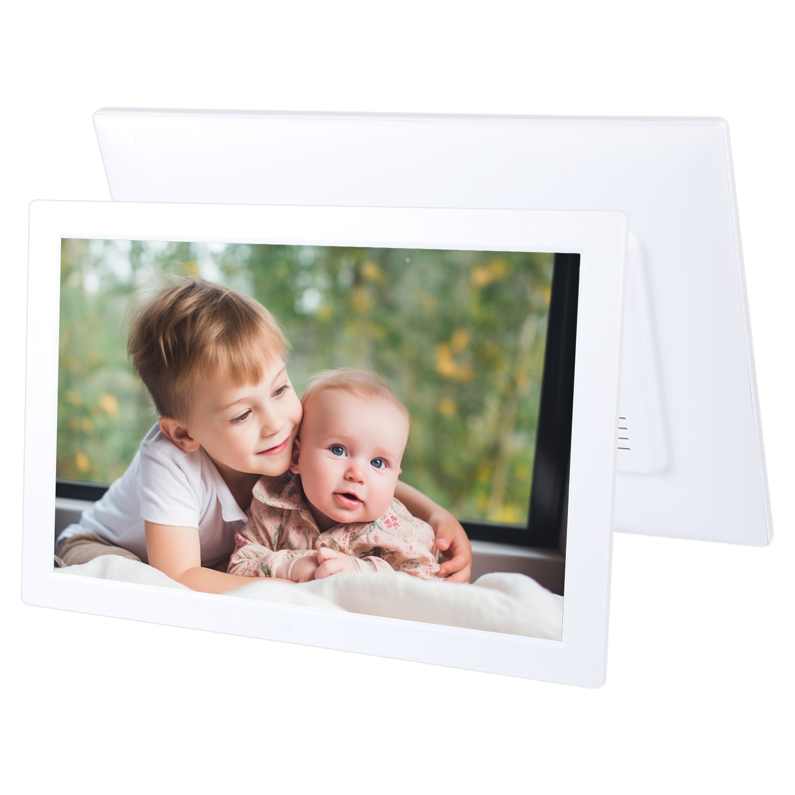 17 inch Multi-media Music & Movie Player Digital Photo Frame with Remote Control, Mstar V59 Program, Support USB / SD Card / HD Port, Built in Stereo Speaker(White)