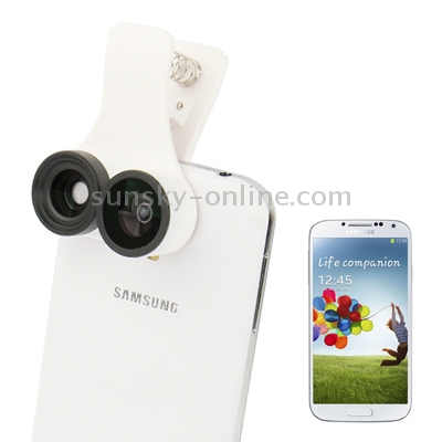 3 in 1(185-degree Fisheye Lens + 0.67X Wide Angle Lens + Macro Lens) Photo Camera Lens for Galaxy S IV / i9500(White) 3 in 1(185-degree Fisheye Lens + 0.67X Wide Angle Lens + Macro Lens) Photo Camera Lens for Galaxy S IV / i9500(White)