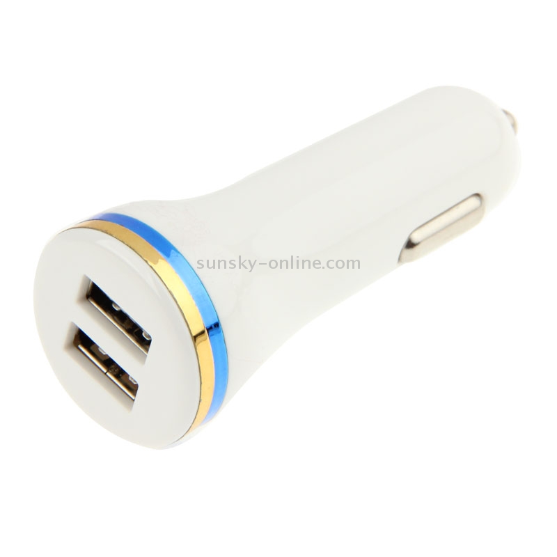 2.1A + 1.0A 5V Dual Metal USB Car Charger Adapter for iPhone 5 & 5C & 5S, iPad Air / iPad mini Retina, Galaxy Note III / N9000 / N7100 / i9500 / i9200 / HTC / LG / Sony / Nokia and other USB Device(White) 2.1A + 1.0A 5V Dual Metal USB Car Charger Adapter for iPhone 5 & 5C & 5S, iPad Air / iPad mini Retina, Galaxy Note III / N9000 / N7100 / i9500 / i9200 / HTC / LG / Sony / Nokia and other USB Device(White)