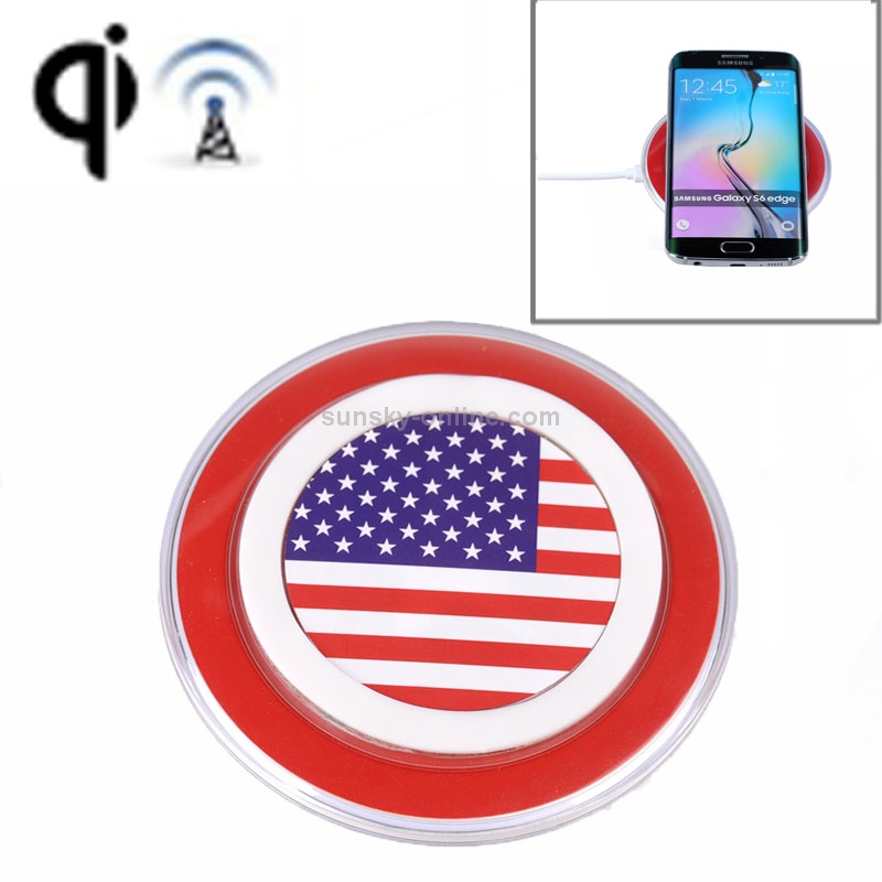Qi USA Flag Pattern Pad Type Wireless Charger Transmitter Charging Plate for iPhone 8 / 8 Plus / X & Galaxy S8 & S8 + / LG G6 / Huawei P10 & P10 Plus / Xiaomi Mi6 & Max 2 and other Smartphones Qi USA Flag Pattern Pad Type Wireless Charger Transmitter Charging Plate for iPhone 8 / 8 Plus / X & Galaxy S8 & S8 + / LG G6 / Huawei P10 & P10 Plus / Xiaomi Mi6 & Max 2 and other Smartphones