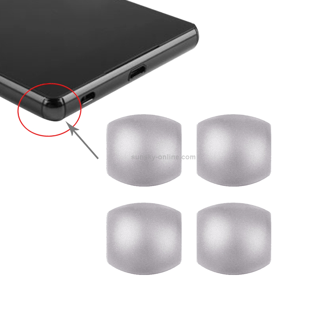 4 PCS Front Bezel Edge  for Sony Xperia Z3(Silver)