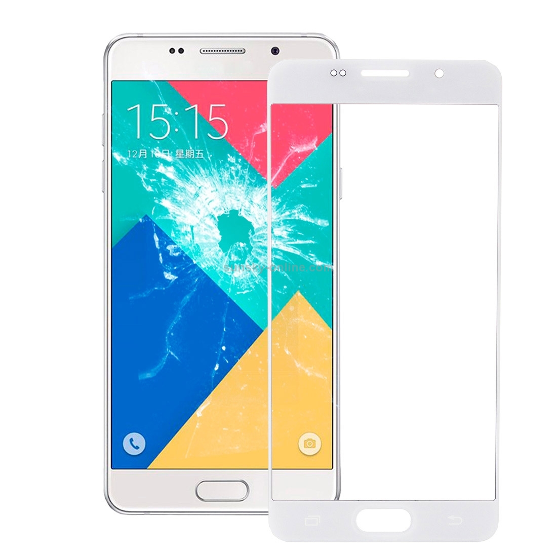 For Galaxy A5 (2016) / A510 Front Screen Outer Glass Lens (White)