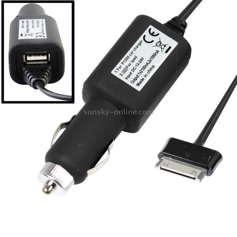 2 in 1 Car Charger and USB for Galaxy Tab / P1000 /Galaxy Tab 8.0 / N5100 / Galaxy Tab 2 / P3100 / Galaxy Tab 8.9 / P7300 / Galaxy Tab 10.1 / P7500