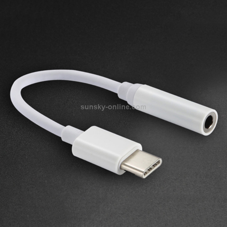 12.5cm USB-C / Type-C Male to 3.5mm Audio Female Adapter Converter(White)