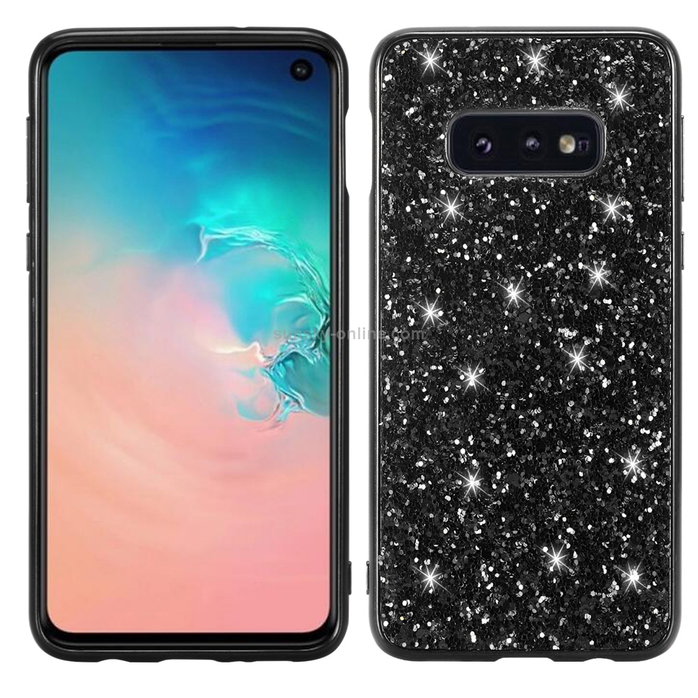 Glitter Powder Shockproof TPU Protective Case for Galaxy S10+ (Black) Glitter Powder Shockproof TPU Protective Case for Galaxy S10+ (Black)
