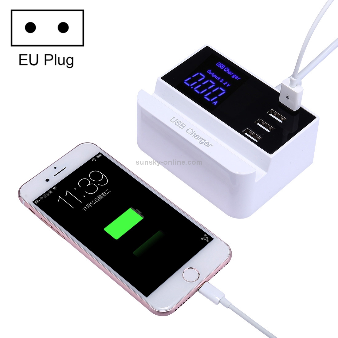 4 USB Ports 3.5A Travel Charger with LCD Screen & Holder Design 4 USB Ports 3.5A Travel Charger with LCD Screen & Holder Design