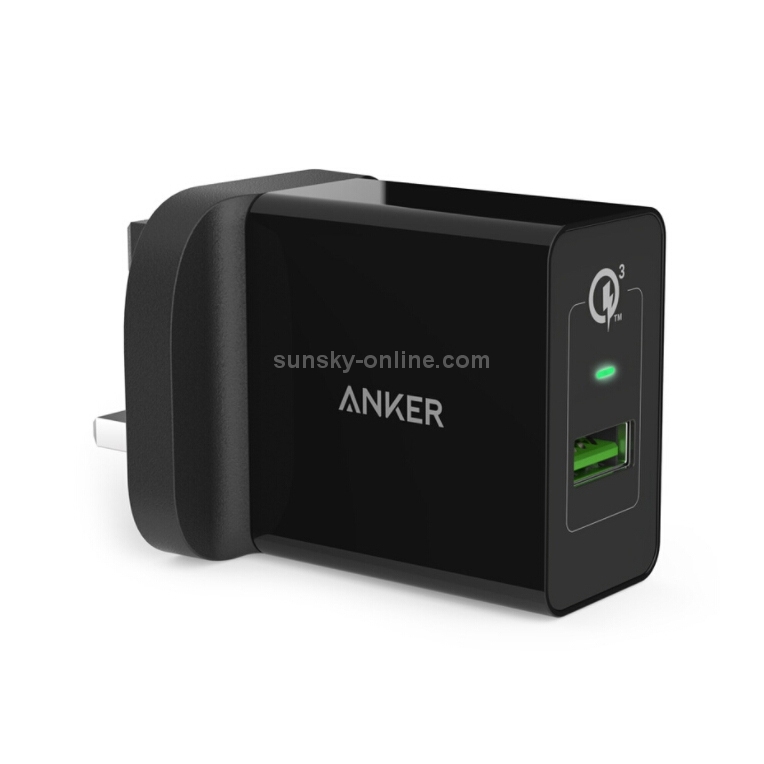 ANKER 18W PowerPort + 1 QC 3.0 USB Travel Charger, UK Plug(Black) ANKER 18W PowerPort + 1 QC 3.0 USB Travel Charger, UK Plug(Black)