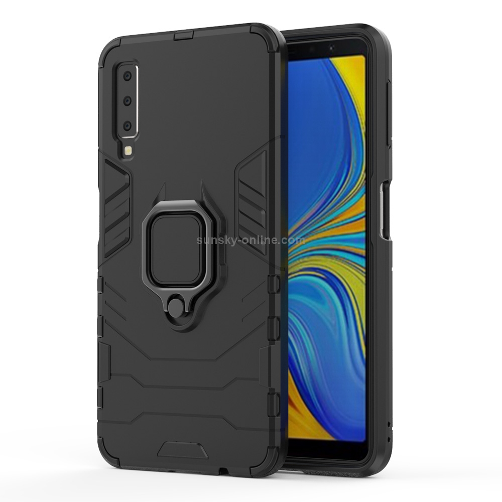 PC + TPU Shockproof Protective Case for Galaxy A70, with Magnetic Ring Holder (Black) PC + TPU Shockproof Protective Case for Galaxy A70, with Magnetic Ring Holder (Black)