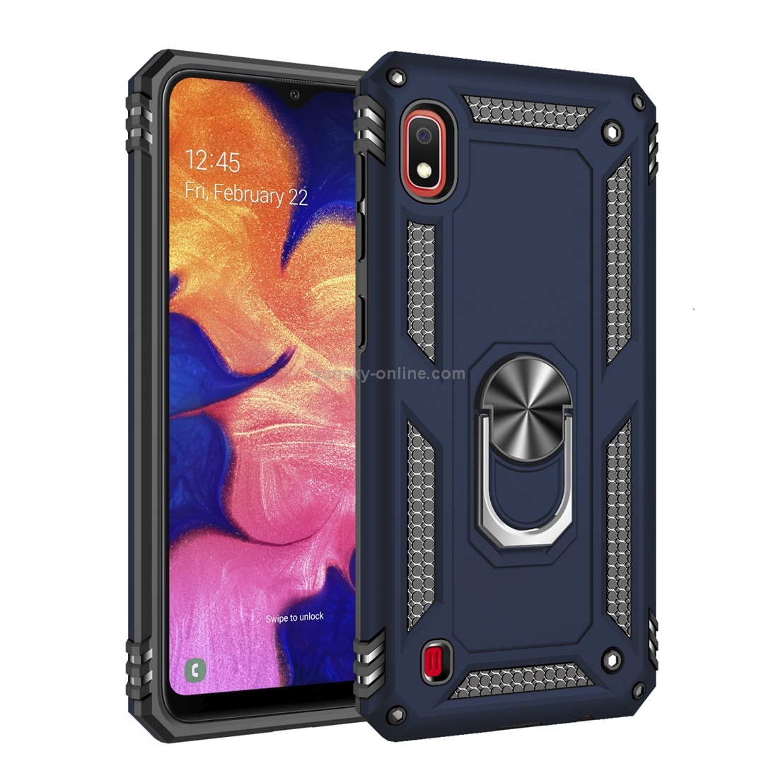 Armor Shockproof TPU + PC Protective Case for Galaxy A10, with 360 Degree Rotation Holder (Blue) Armor Shockproof TPU + PC Protective Case for Galaxy A10, with 360 Degree Rotation Holder (Blue)