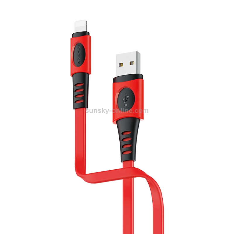 Borofone BX35 1m 2.4A Max Output USB to 8 Pin Carib Charging Data Cable(Red) Borofone BX35 1m 2.4A Max Output USB to 8 Pin Carib Charging Data Cable(Red)