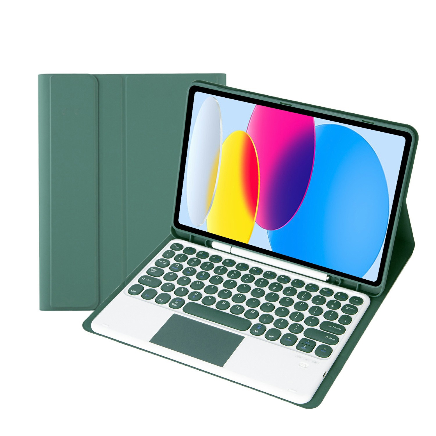 For iPad 10th Gen 10.9 2022 YA10B-A Lambskin Texture Bluetooth Touch Keyboard Leather Tablet Case with Pen Slot (Dark Green) For iPad 10th Gen 10.9 2022 YA10B-A Lambskin Texture Bluetooth Touch Keyboard Leather Tablet Case with Pen Slot (Dark Green)
