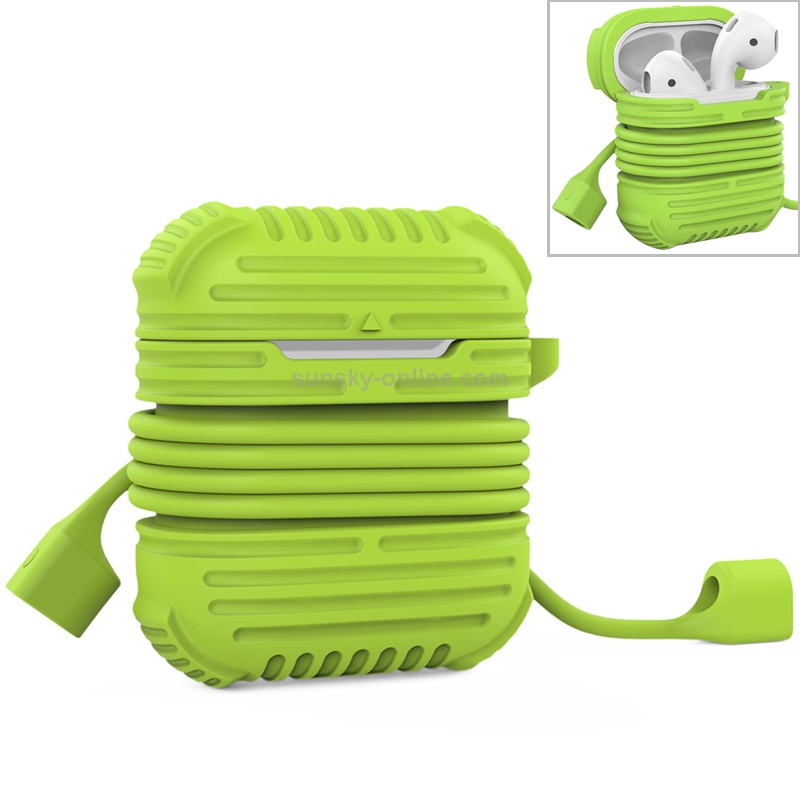 CYKE 2 in 1 8 Pin Interface Charging Box Wireless Earphones Silicone Storage Case Earphones Case for Airpods, with Magnetic Anti-lost Rope(Green) CYKE 2 in 1 8 Pin Interface Charging Box Wireless Earphones Silicone Storage Case Earphones Case for Airpods, with Magnetic Anti-lost Rope(Green)