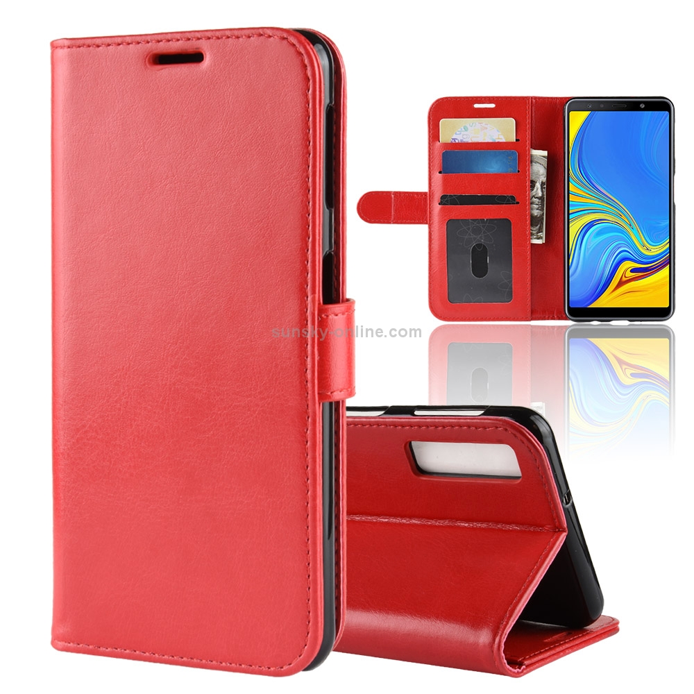 R64 Texture Single Fold Horizontal Flip Leather Case for Galaxy A7 (2018), with Holder & Card Slots & Wallet(Red) R64 Texture Single Fold Horizontal Flip Leather Case for Galaxy A7 (2018), with Holder & Card Slots & Wallet(Red)