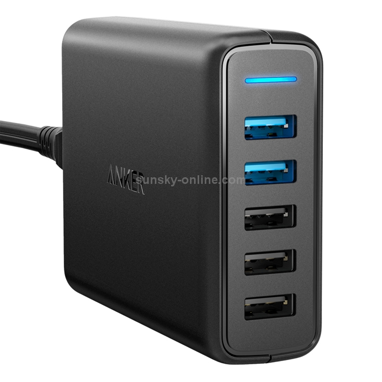 ANKER 63W QC 3.0 + PowerIQ 5 USB Ports Charger Travel Charger(Black) ANKER 63W QC 3.0 + PowerIQ 5 USB Ports Charger Travel Charger(Black)