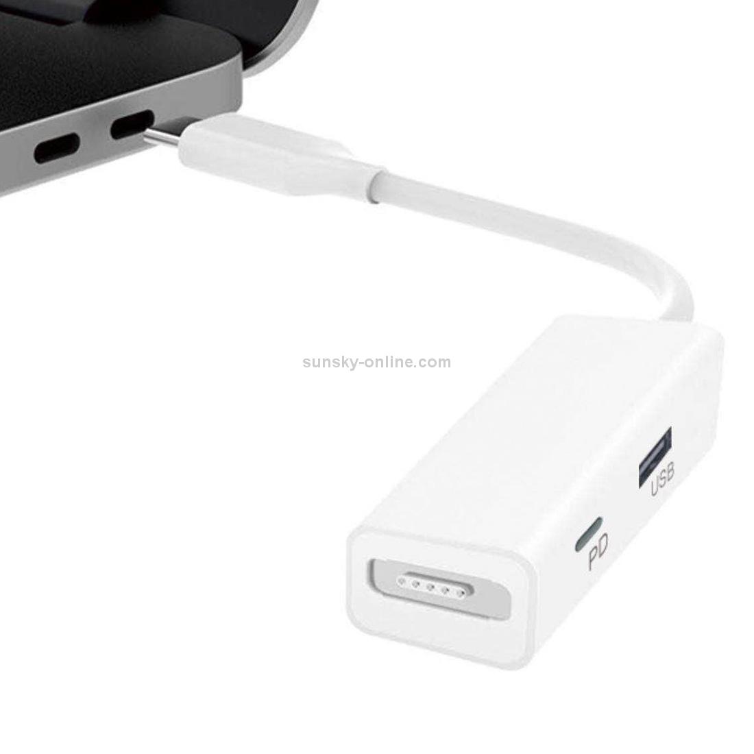3 in 1 MagSafe 1 / 2 + PD Port + USB to USB-C / Type-C Converter Adapter (White) 3 in 1 MagSafe 1 / 2 + PD Port + USB to USB-C / Type-C Converter Adapter (White)