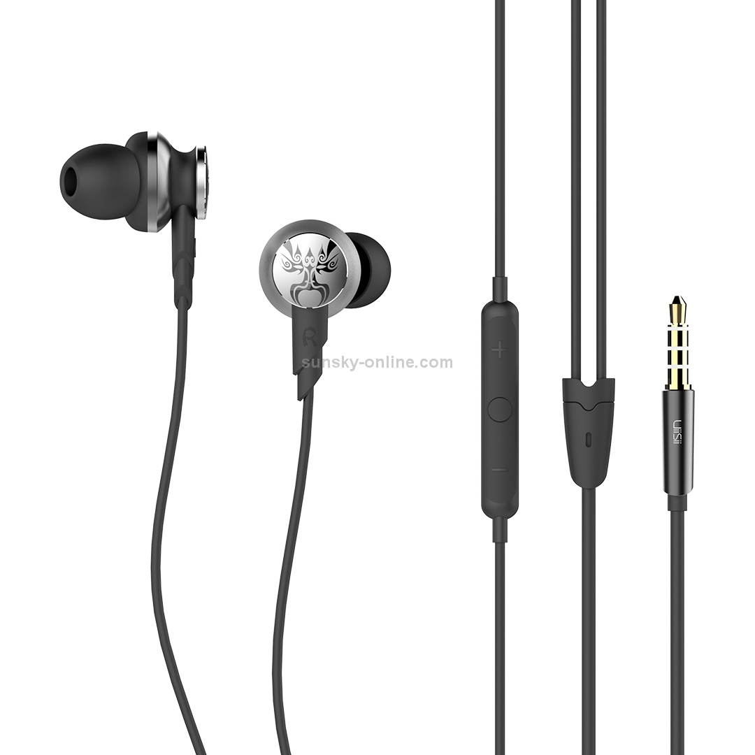 UiiSii HI-805 Beijing Opera Mask Pattern Creative Universal Bass In-Ear Earphone(Silver) UiiSii HI-805 Beijing Opera Mask Pattern Creative Universal Bass In-Ear Earphone(Silver)