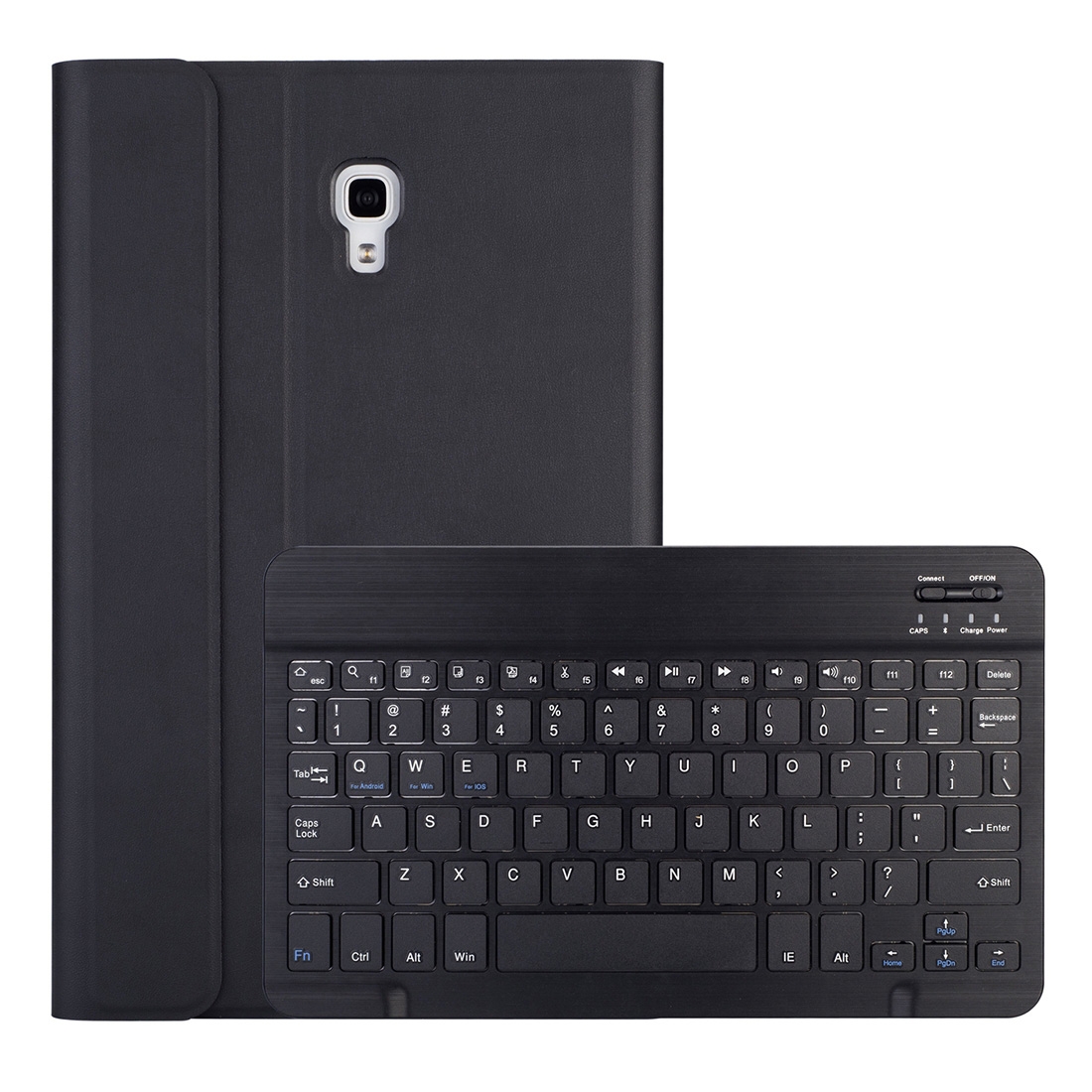 DY590 For Galaxy Tab A 10.5 T590 / T595 Detachable Plastic Bluetooth Keyboard Leather Tablet Case with Holder (Black)