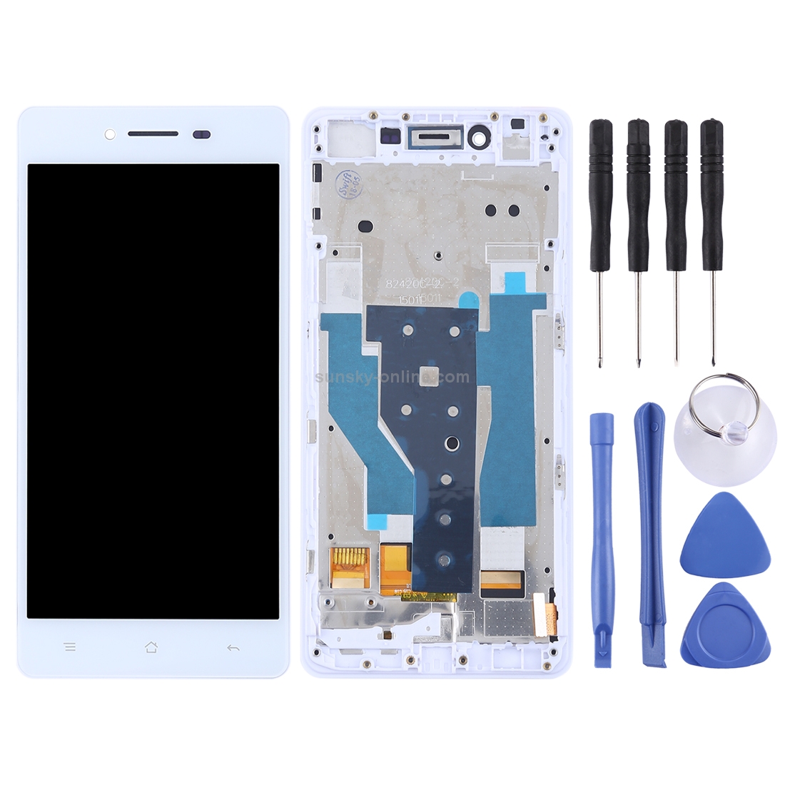 TFT LCD Screen for OPPO R7 Digitizer Full Assembly with Frame(White)