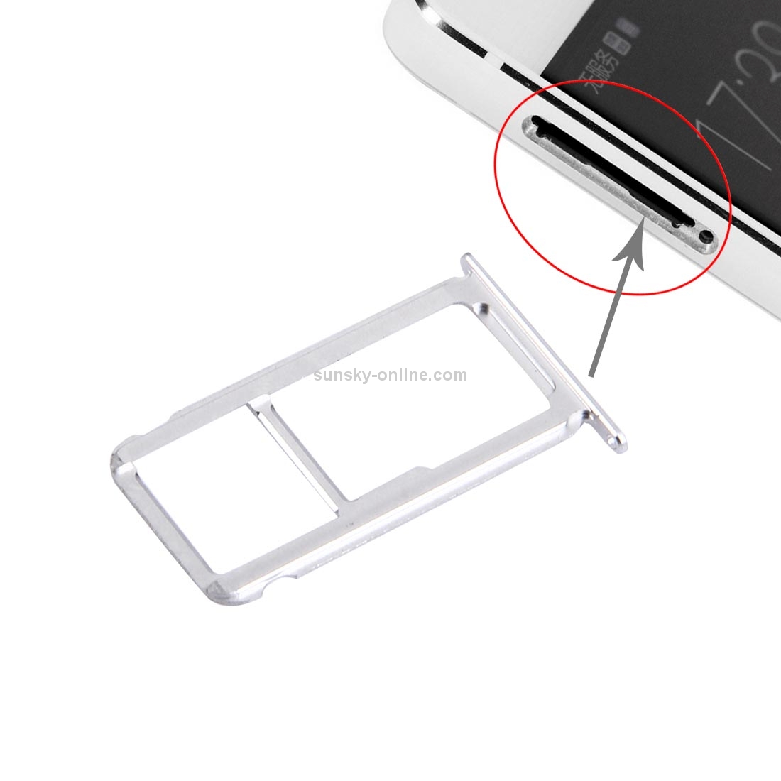 For Huawei P9 Nano SIM + Micro SD / Nano SIM Card Tray(Silver)