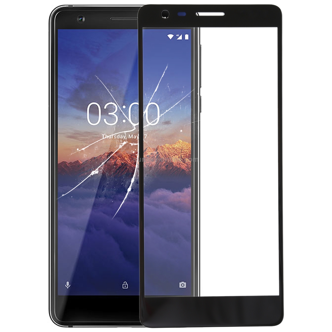 Front Screen Outer Glass Lens for Nokia 3.1(Black)