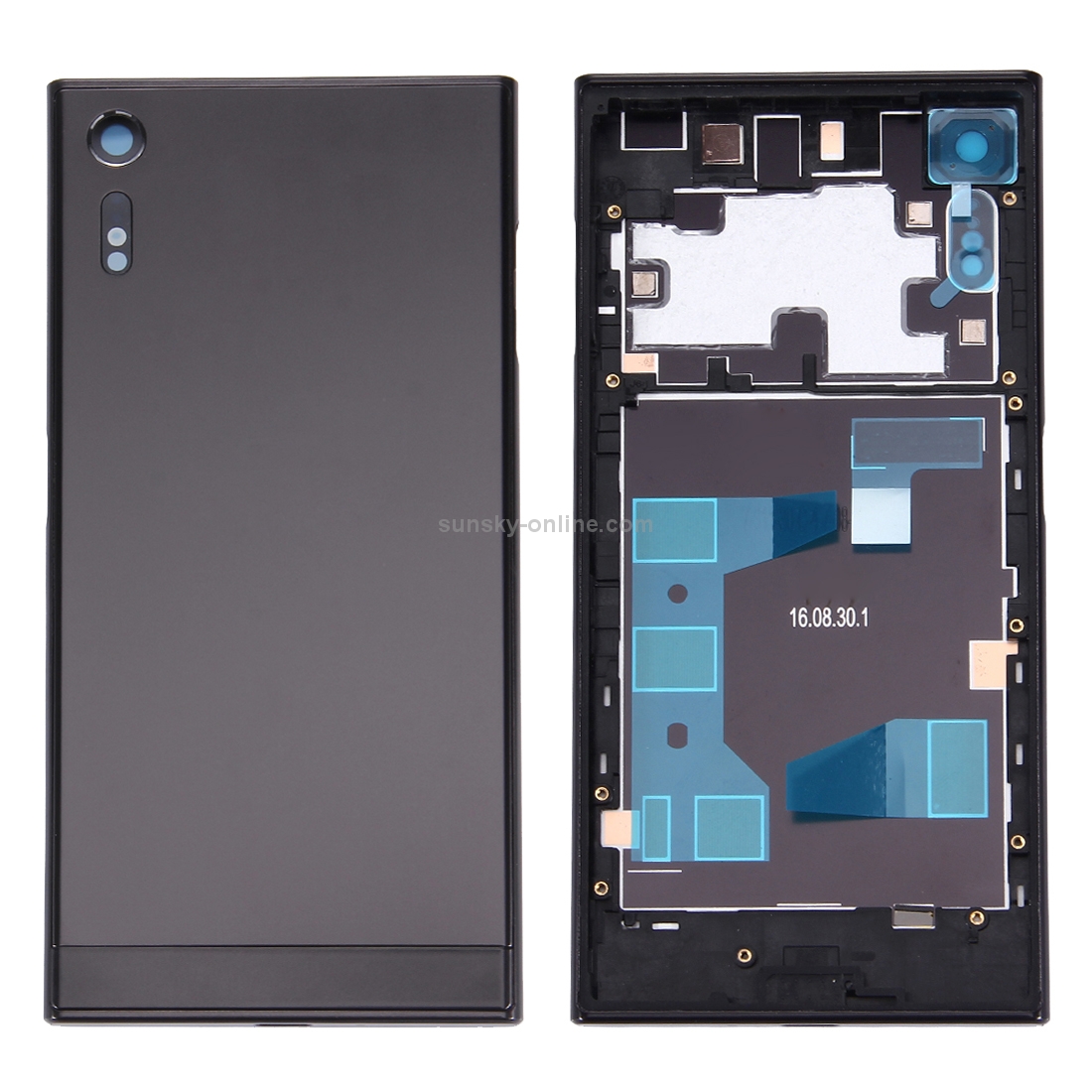 Back Battery Cover + Back Battery Bottom Cover + Middle Frame for Sony Xperia XZ(Black)