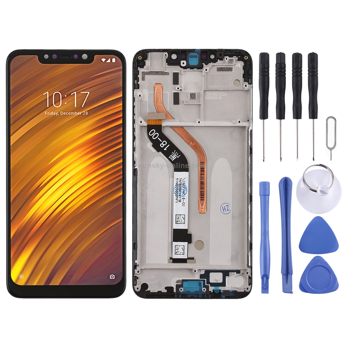 TFT LCD Screen for Xiaomi Pocophone F1 Digitizer Full Assembly with Frame(Black)