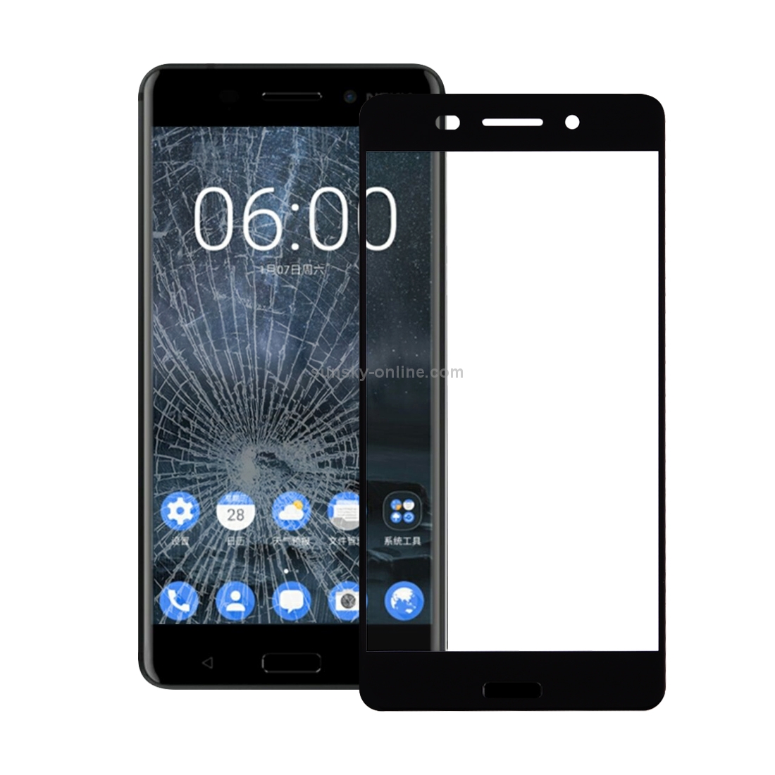 Front Screen Outer Glass Lens for Nokia 6(Black)