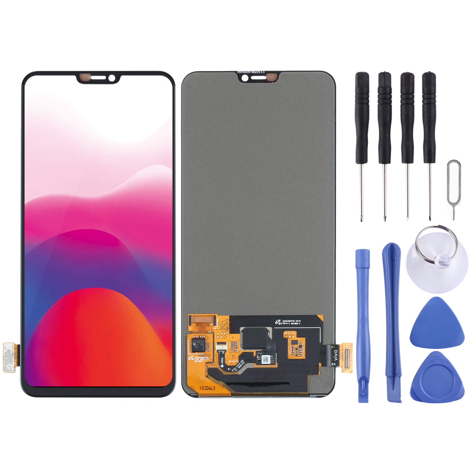 LCD Screen and Digitizer Full Assembly for Vivo X21 In-Display Fingerprint Scanning(Black)