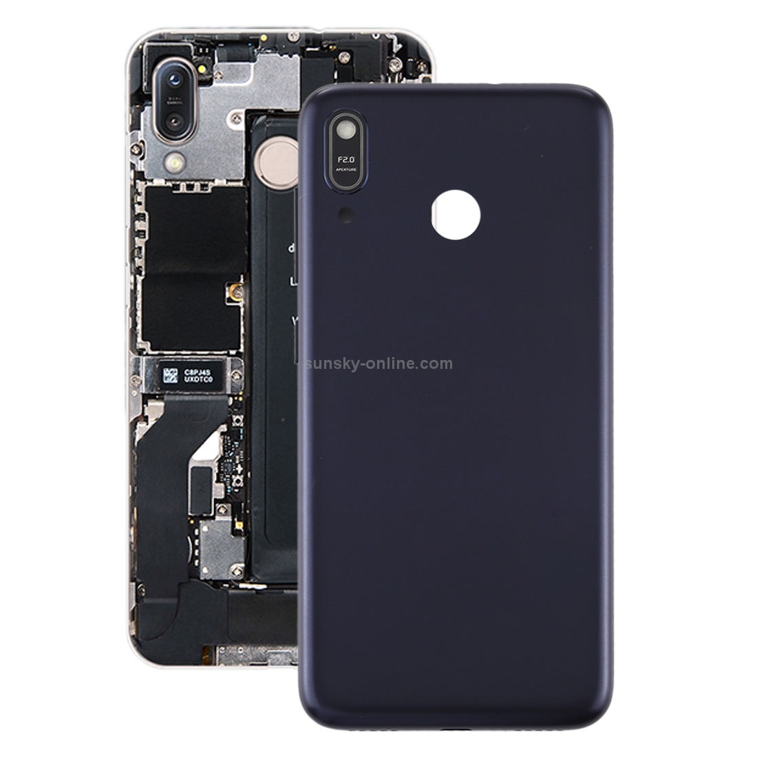 Battery Back Cover with Camera Lens & Side Keys for Asus Zenfone Max (M1) ZB555KL(Black Blue)