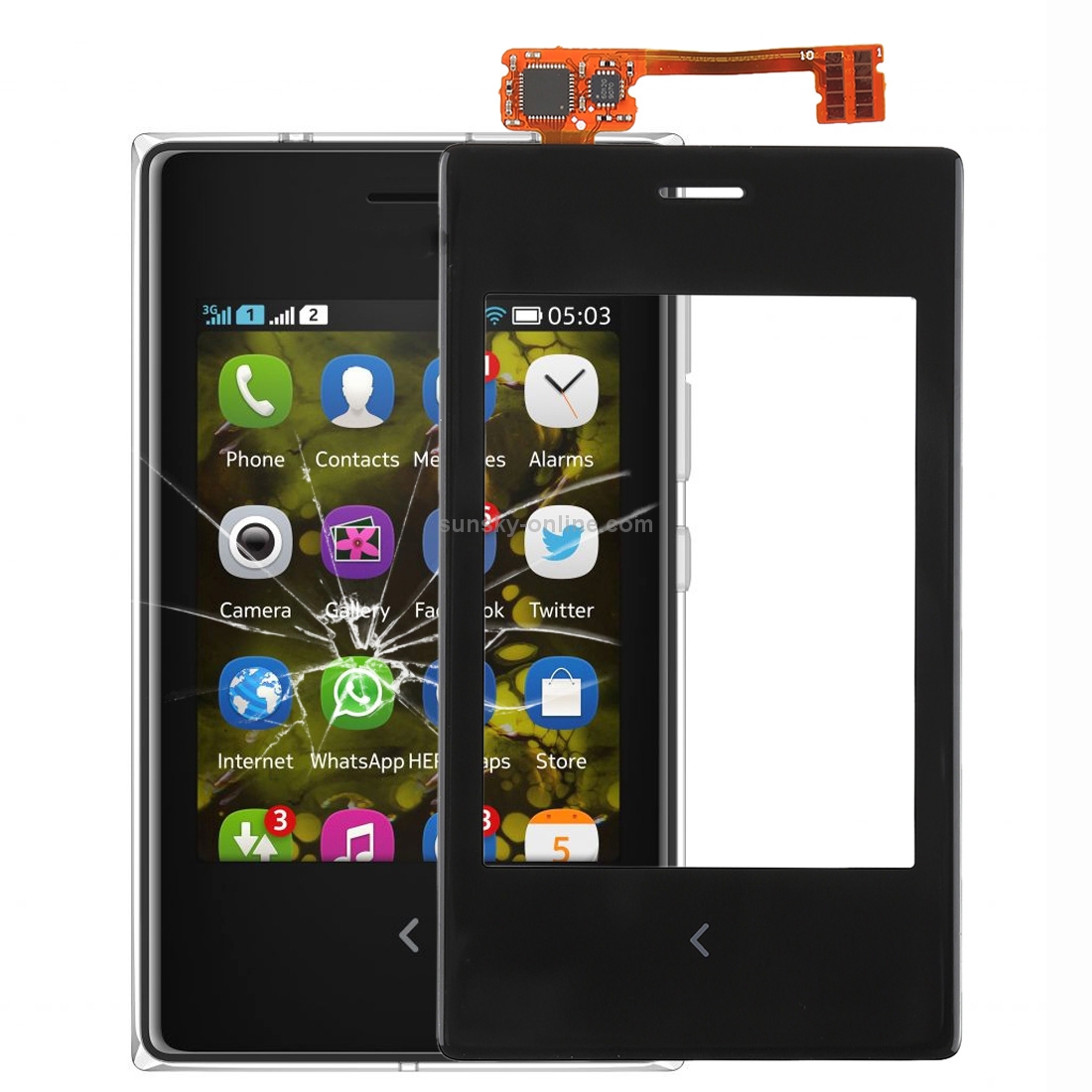 Touch Panel for Nokia Asha 503(Black)