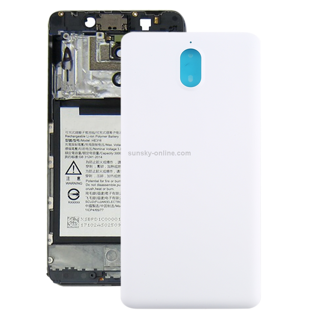 Battery Back Cover for Nokia 3.1 TA-1049 TA-1057 TA-1063 TA-1070(White)