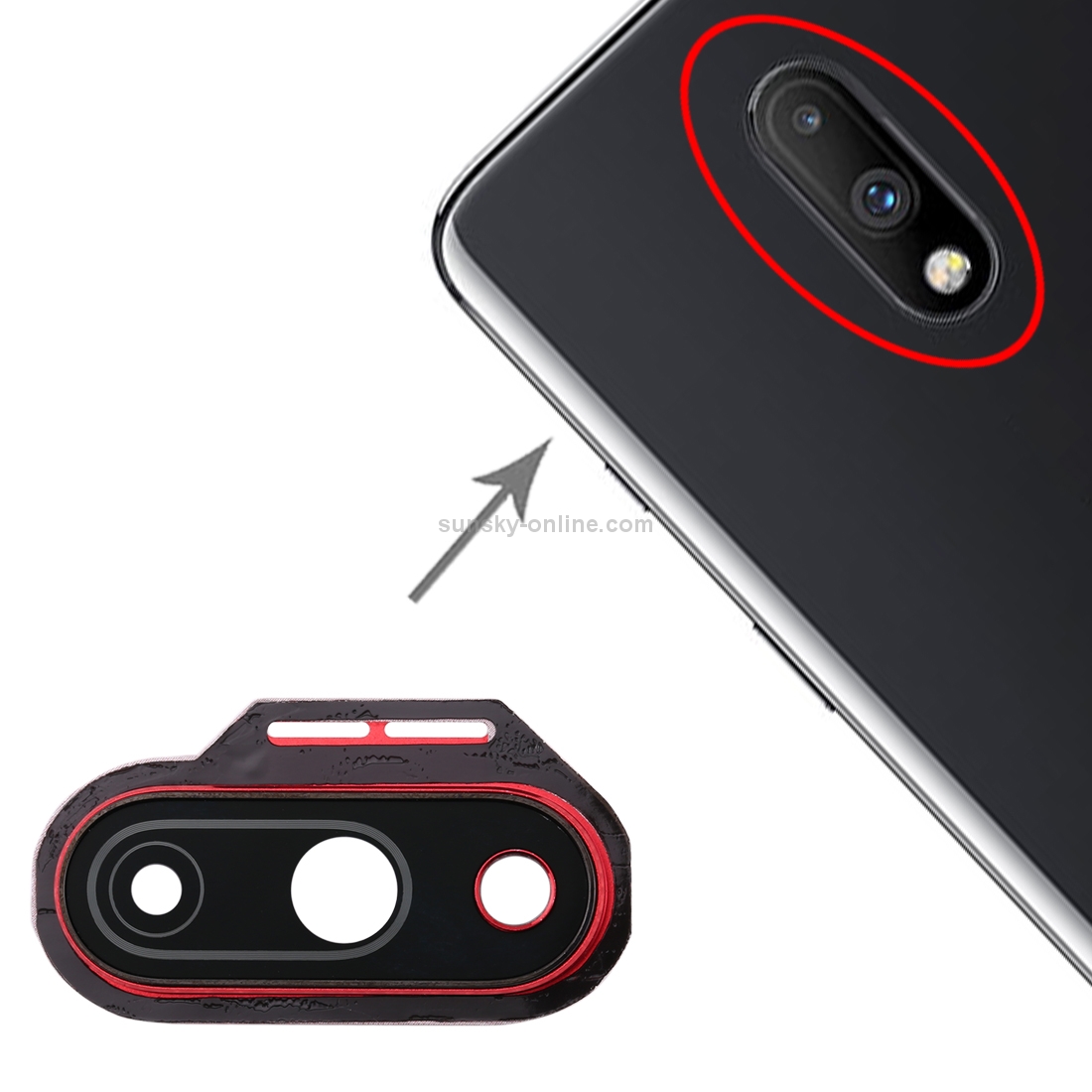 For OnePlus 7 Original Camera Lens Cover (Red)