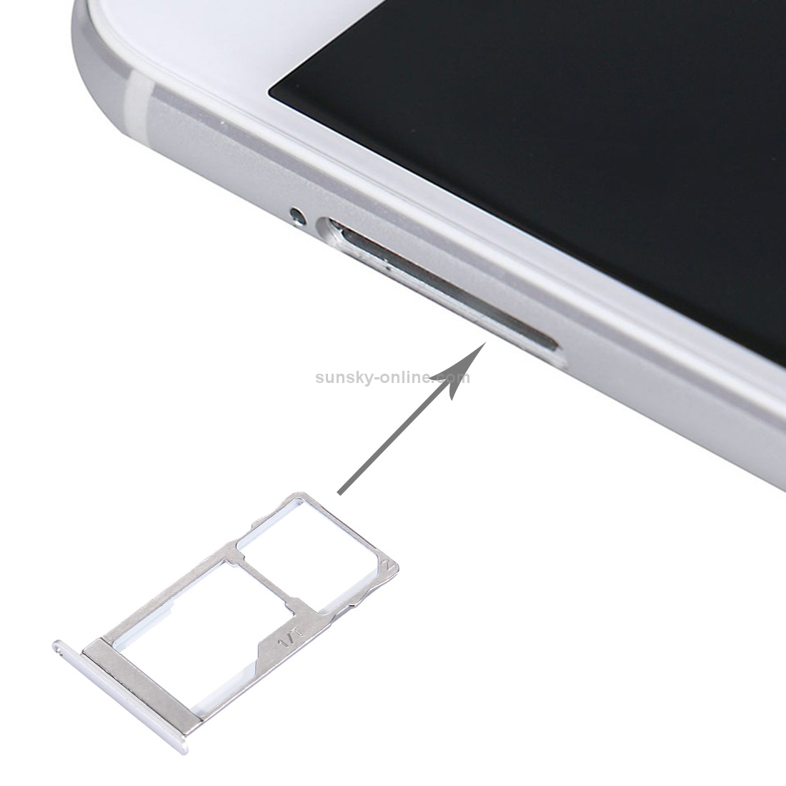 For Meizu Pro 5 SIM + SIM / Micro SD Card Tray  (Silver)