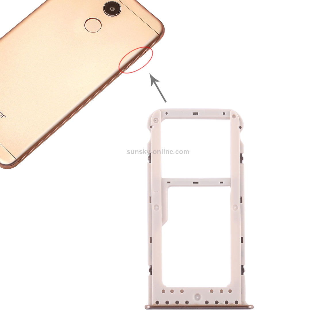 SIM Card Tray + SIM Card Tray / Micro SD Card Tray for Huawei Honor V9 Play (Gold)