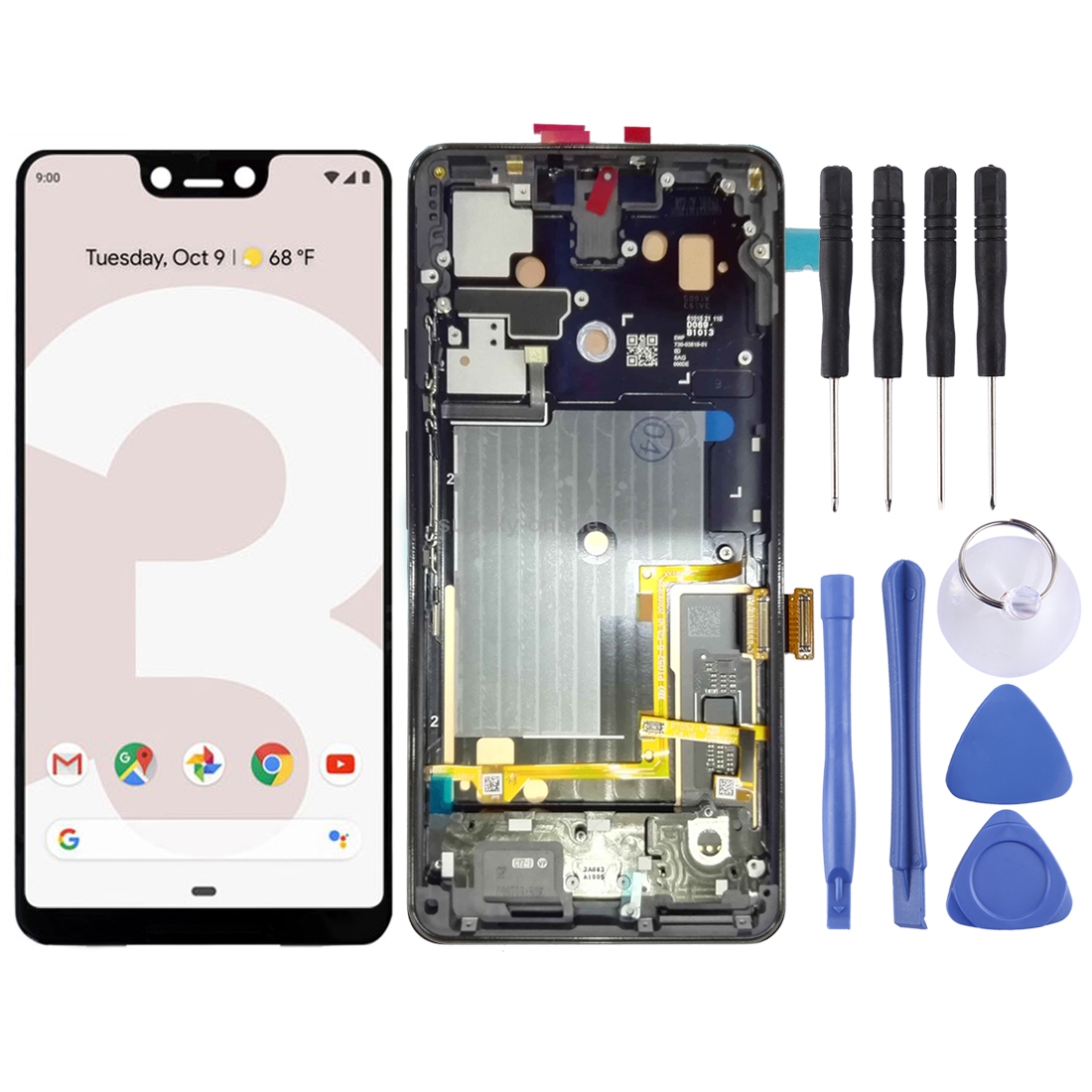 OEM LCD Screen for Google Pixel 3 XL Digitizer Full Assembly with Frame (Black)