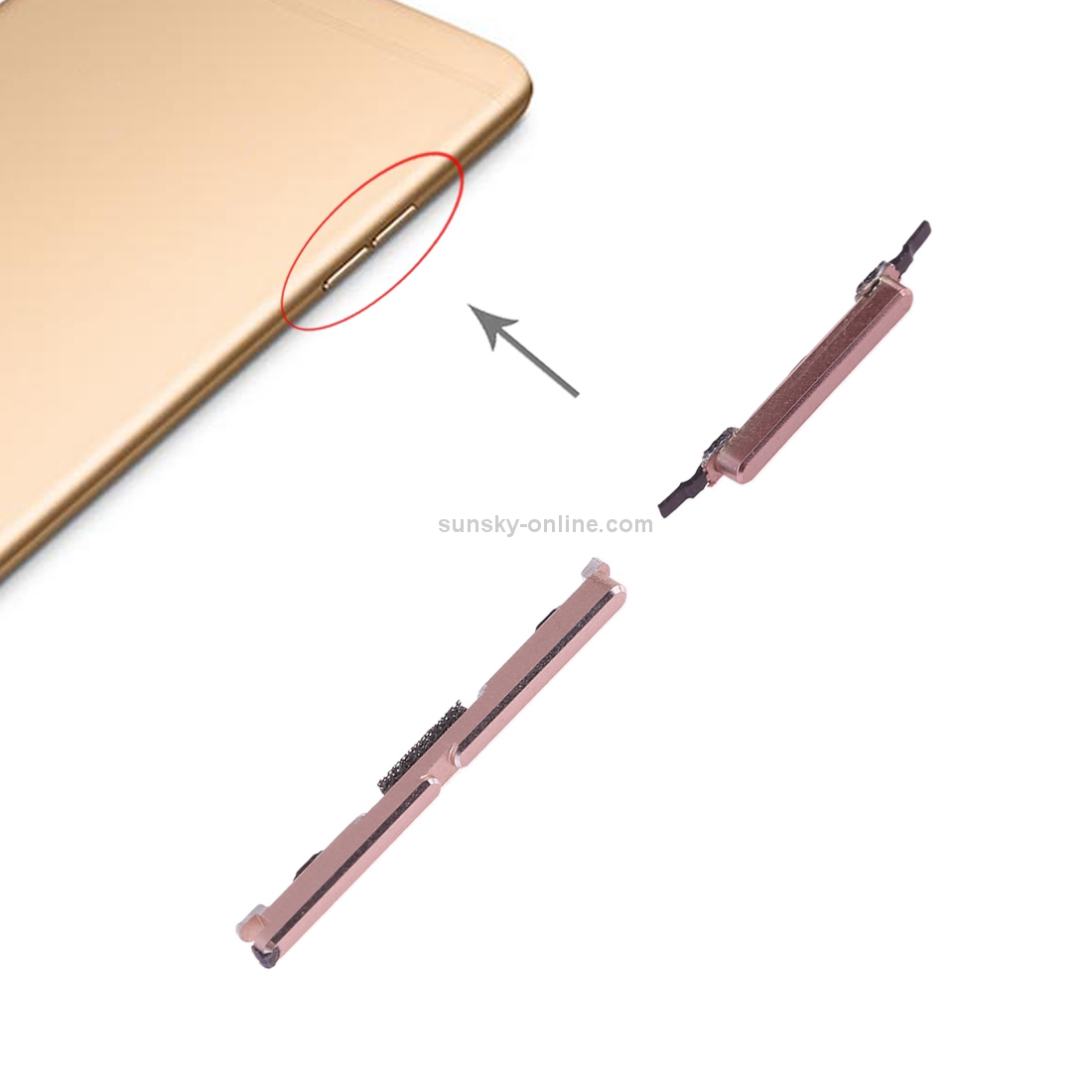 For OPPO R9 Side Keys(Gold)