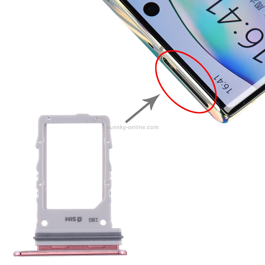 For Samsung Galaxy Note10+ 5G SIM Card Tray (Pink)