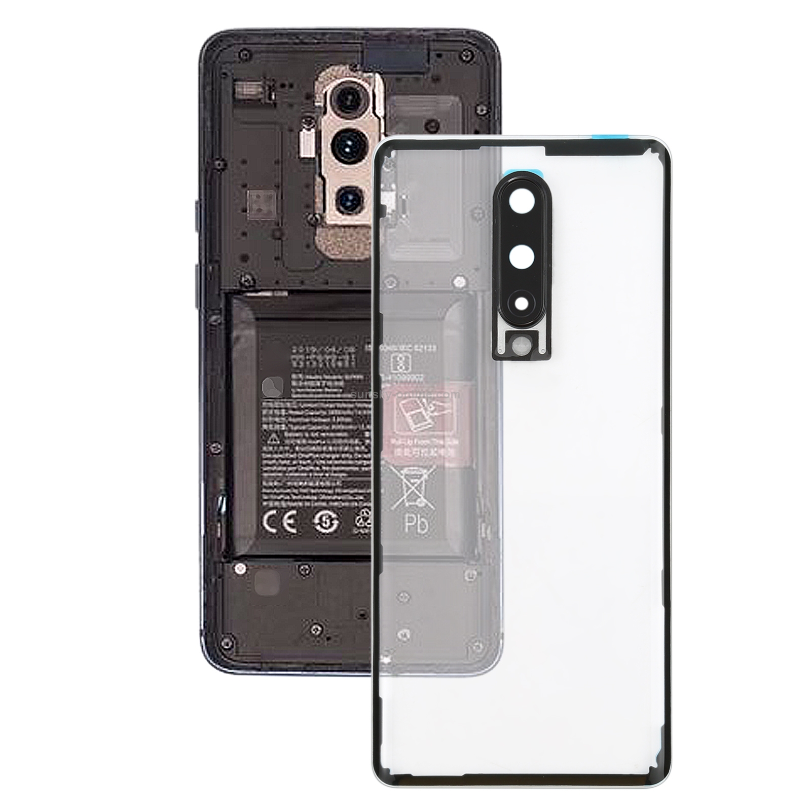 For OnePlus 8 Battery Back Cover With Camera Lens (Transparent)