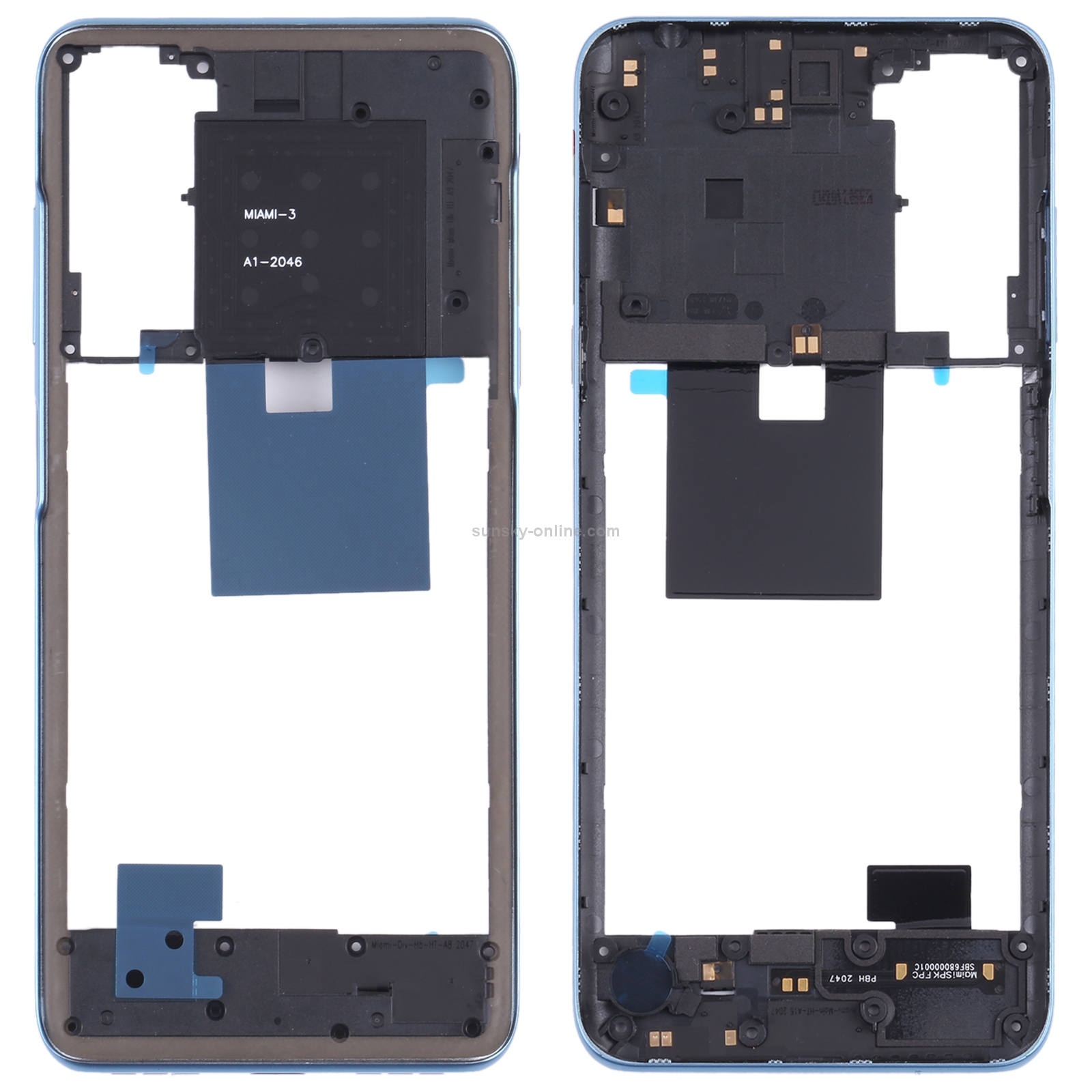 Original Middle Frame Bezel Plate for TCL 20S (Blue)