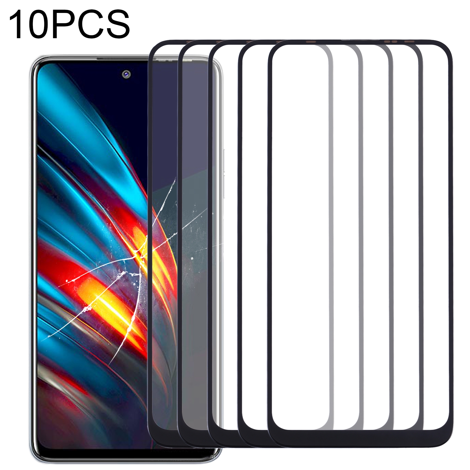 For Tenco Pova 2 LE7 10pcs Front Screen Outer Glass Lens