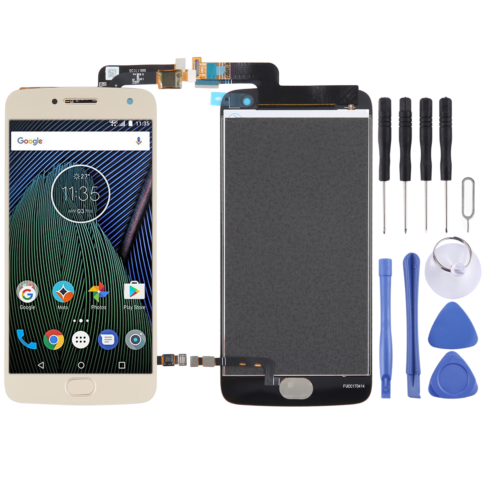 Original LCD Screen For Motorola Moto G5 Plus with Digitizer Full Assembly(Gold)