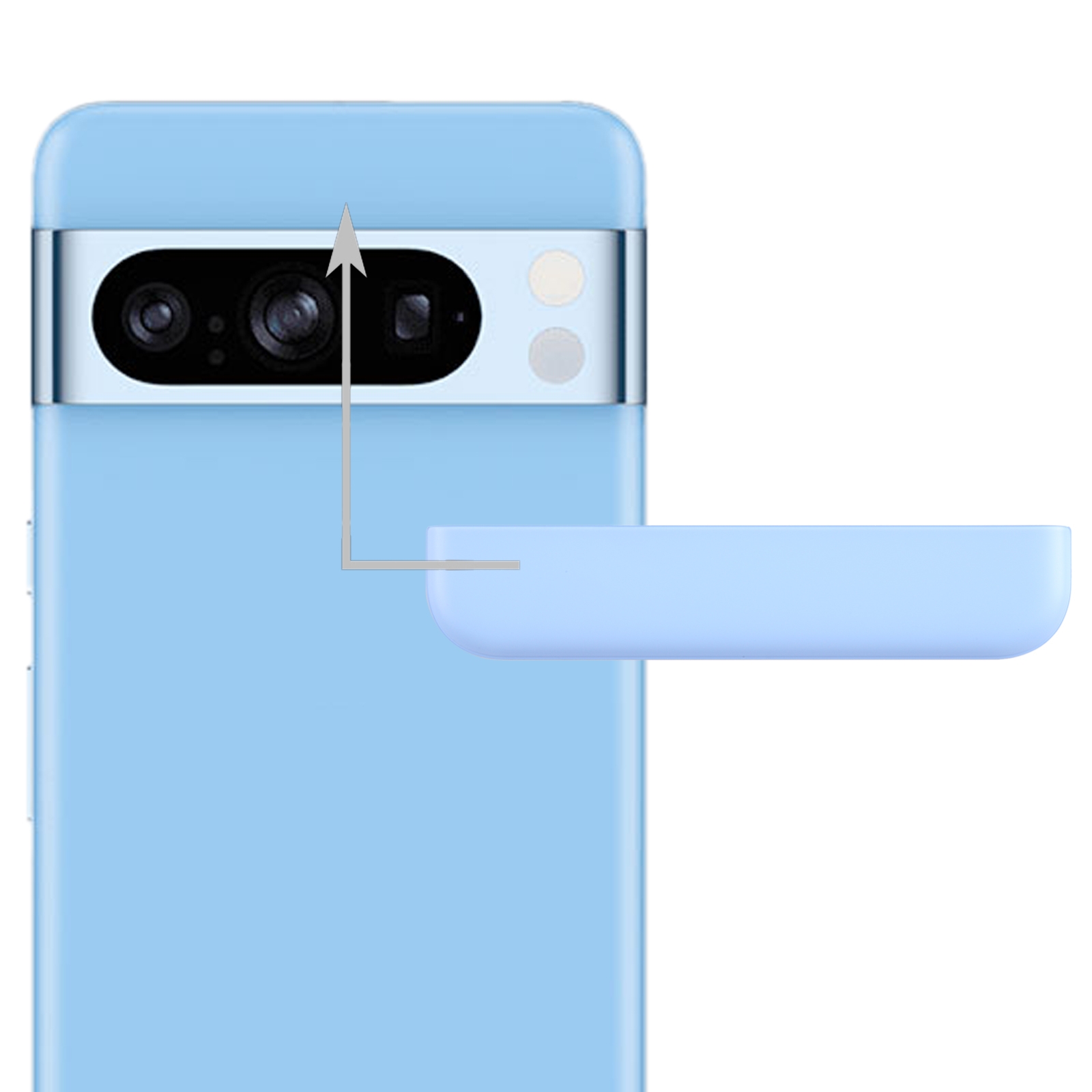 For Google Pixel 8 Pro Original Front Upper Top Back Cover (Blue)