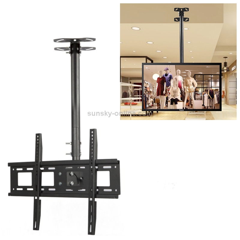 32-70 inch Universal Height & Angle Adjustable Single Screen TV Wall-mounted Ceiling Dual-use Bracket, Retractable Range: 0.5-3m