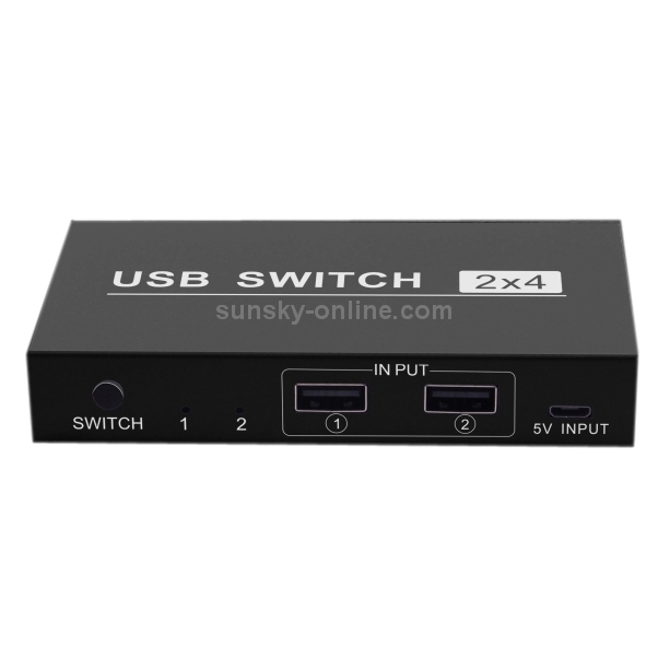 2x4 USB Switch 2 Port PCs Sharing 4 Devices for Printer Keyboard Mouse Monitor