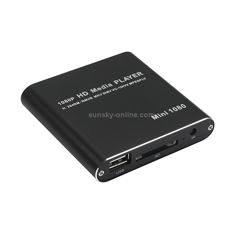 MINI 1080P Full HD Media USB HDD SD/MMC Card Player Box, EU Plug(Black)